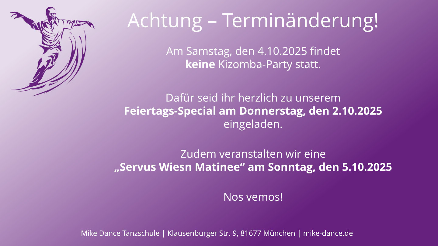 Terminänderung 4.10.2025